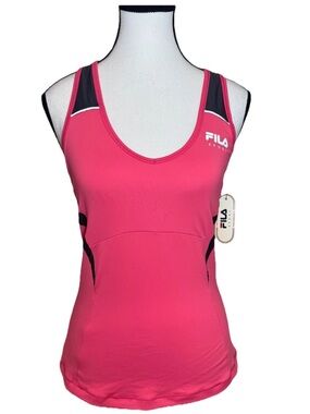 Fila Sport Tank Top Built in Shelf Bra Racerback Small Pink Yoga Running Gym New